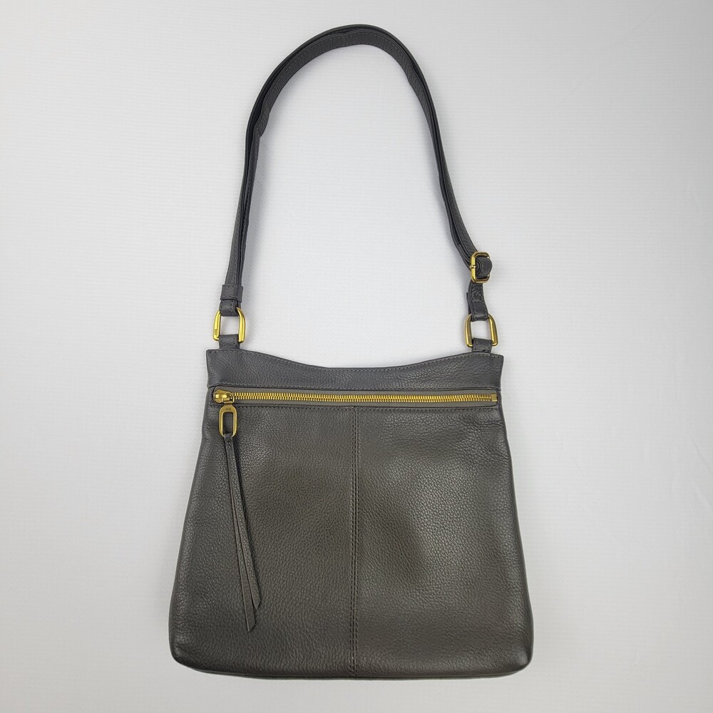 HOBO International Cambel Crossbody Hearthstone Olive Gray Pebbled Leather